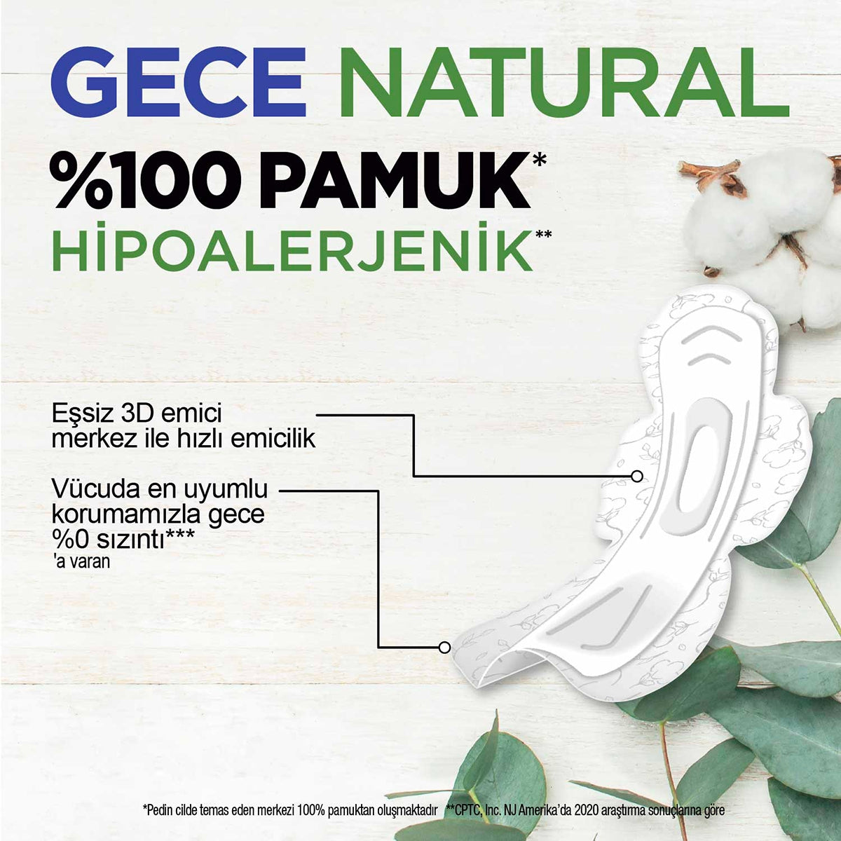 Hijyenik Ped Natural Gece 6'lı