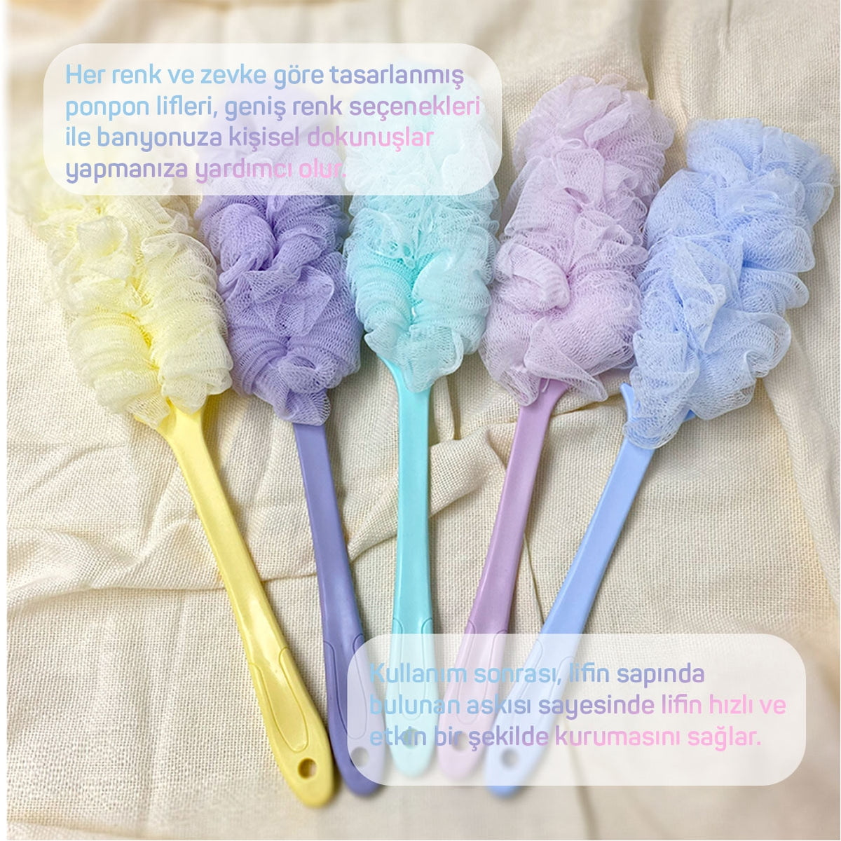 Banyo Lifi Saplı Pembe
