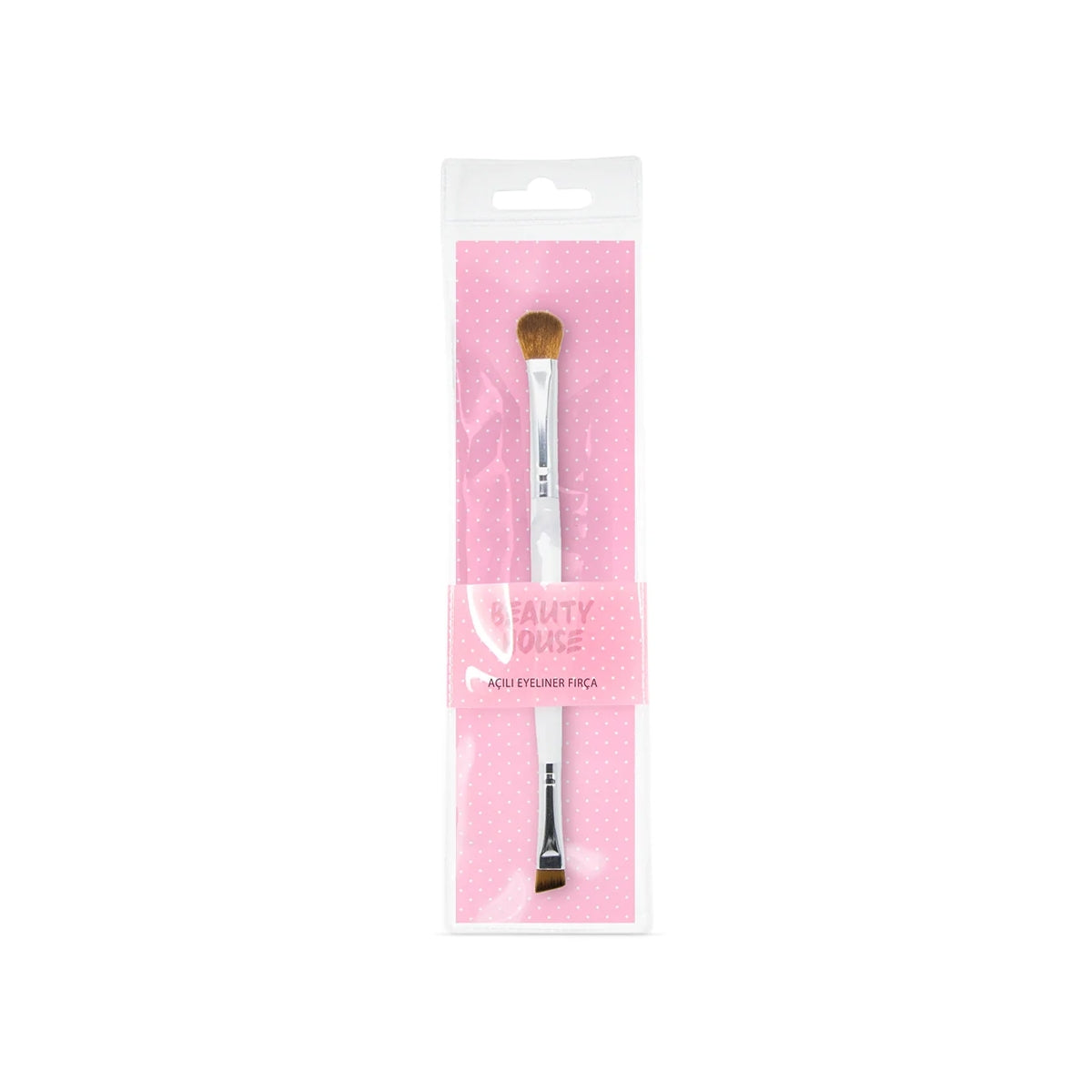 Açılı Eyeliner ve Far Fırçası-Beyaz Seri