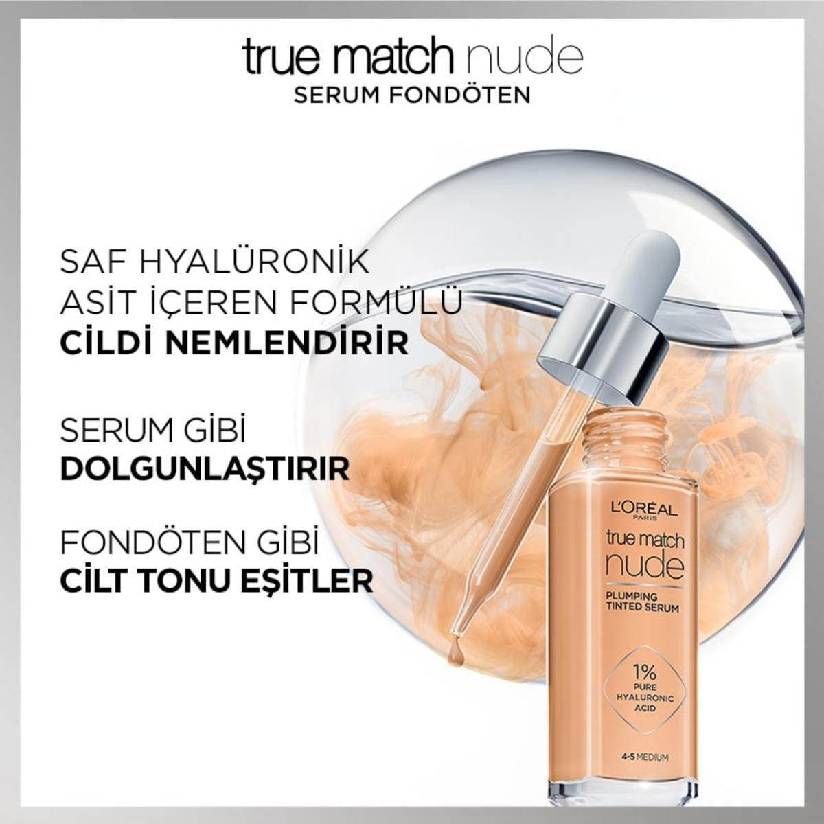 True Match Nude Fondöten Serum 2-3 Light