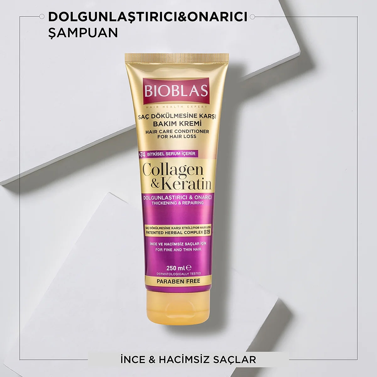 Kolajen ve Keratin Dolgunlaştırıcı Onarıcı Saç Kremi 250 ml