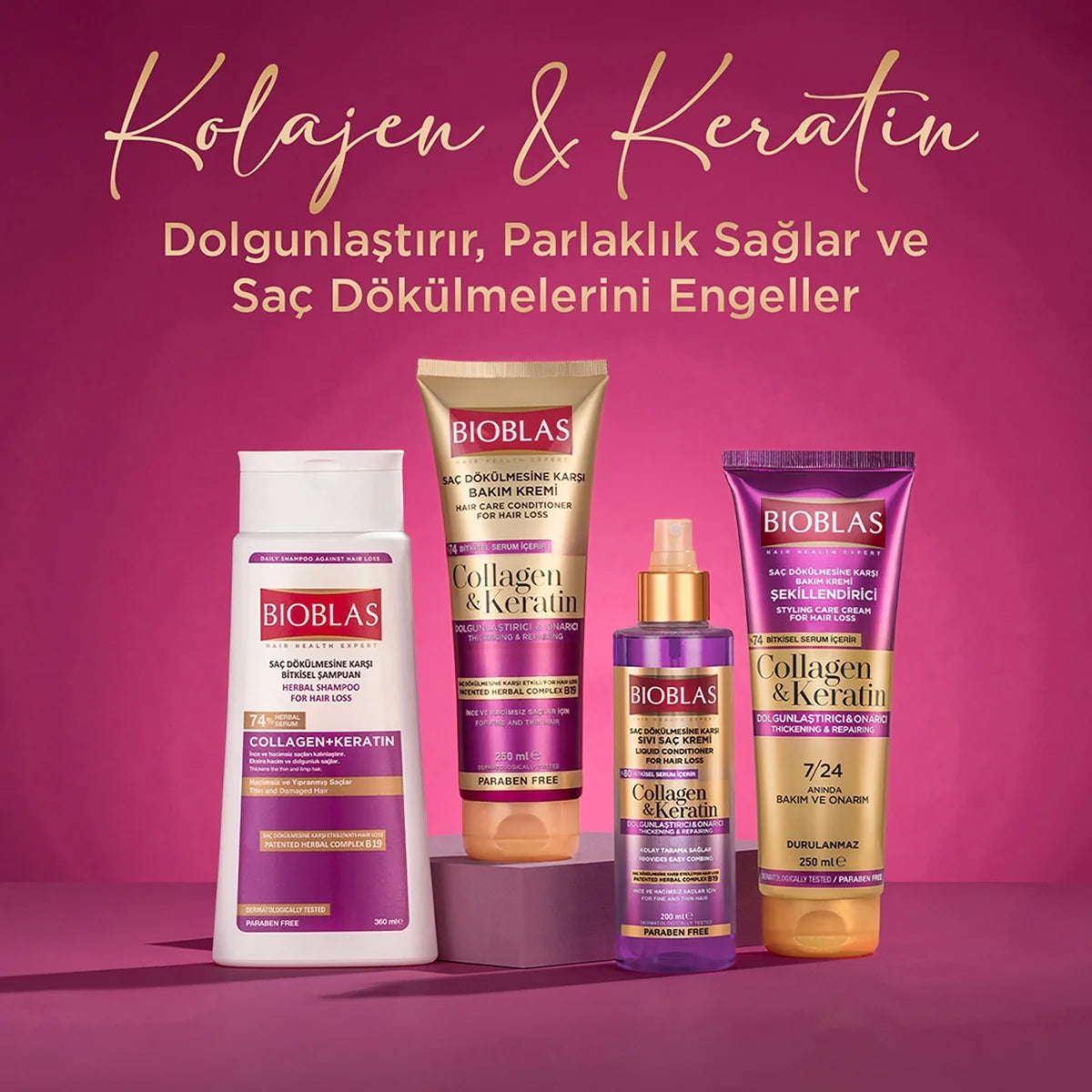 Kolajen ve Keratin Dolgunlaştırıcı Onarıcı Saç Kremi 250 ml