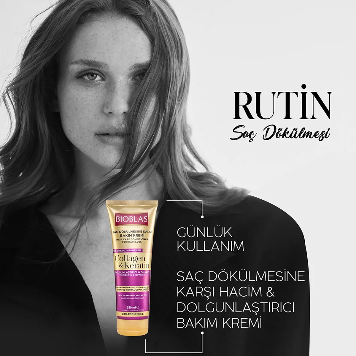 Kolajen ve Keratin Dolgunlaştırıcı Onarıcı Saç Kremi 250 ml