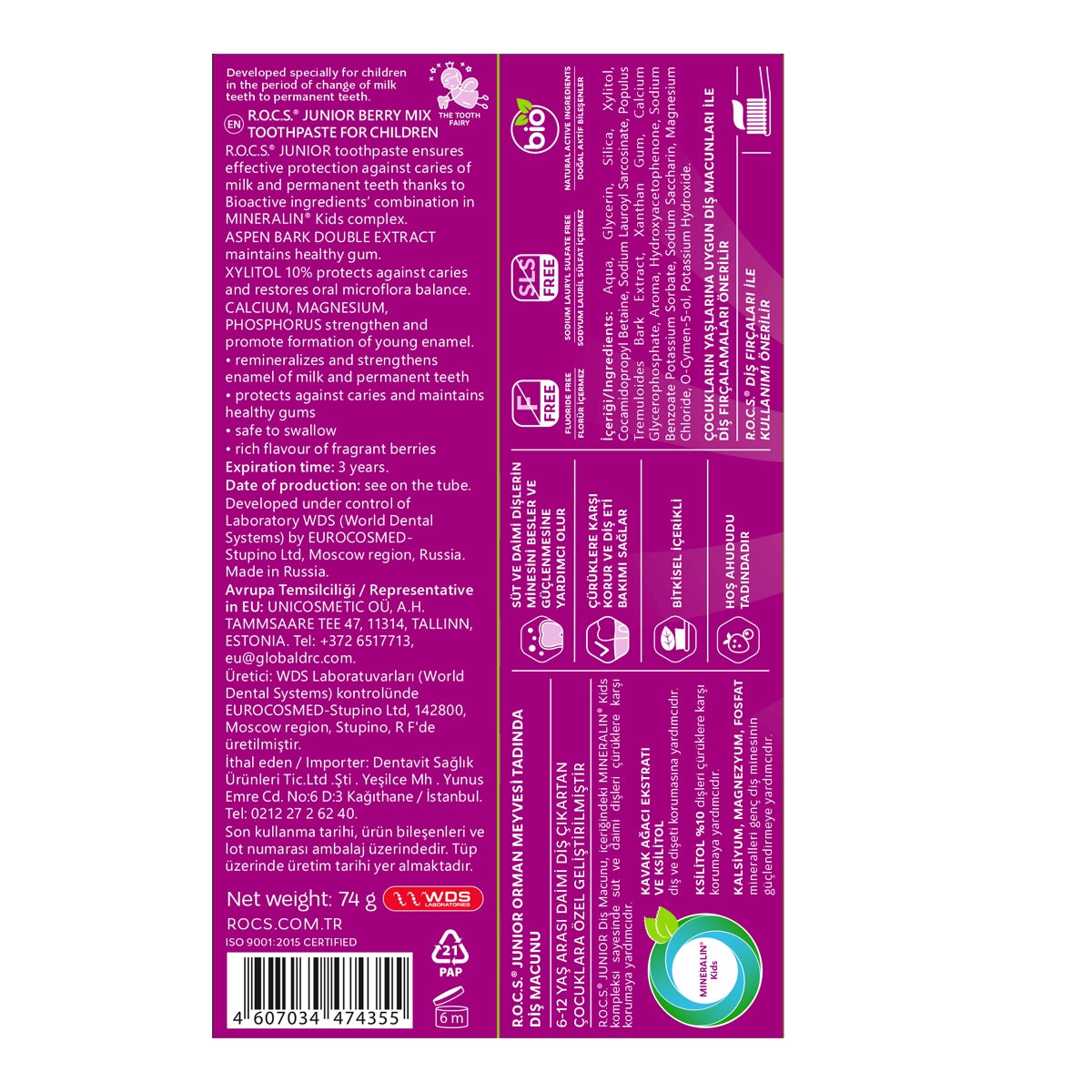 Diş Macunu Junior Orman Meyveleri 6-12 Yaş 60 ml