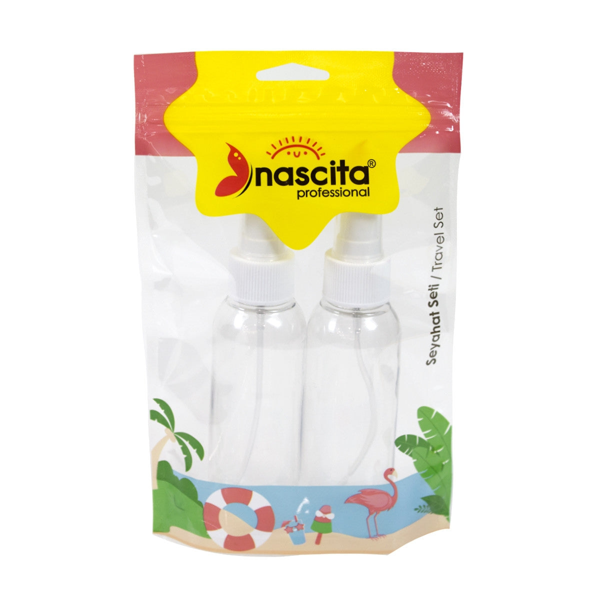 2li Şeffaf Beyaz Şişe Set




