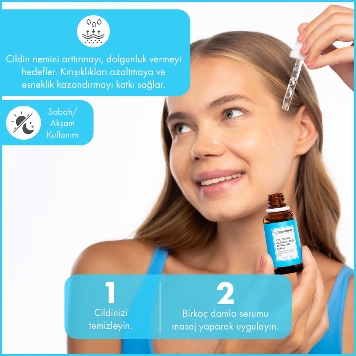 Yüz Bakım Serumu Hyaluronik Asit 30 ml