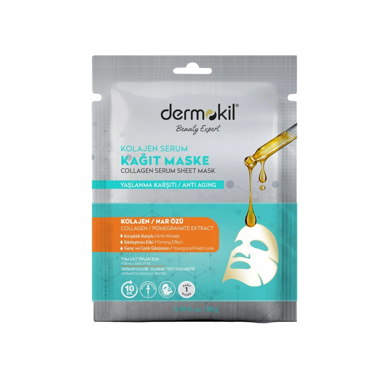 Dermokil Kil ve Kolajen İçerikli Serum Kağıt Maske