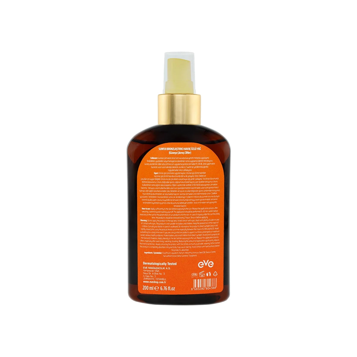 Bronzlaştırıcı Güneş Yağı Havuç Özlü 200 ml