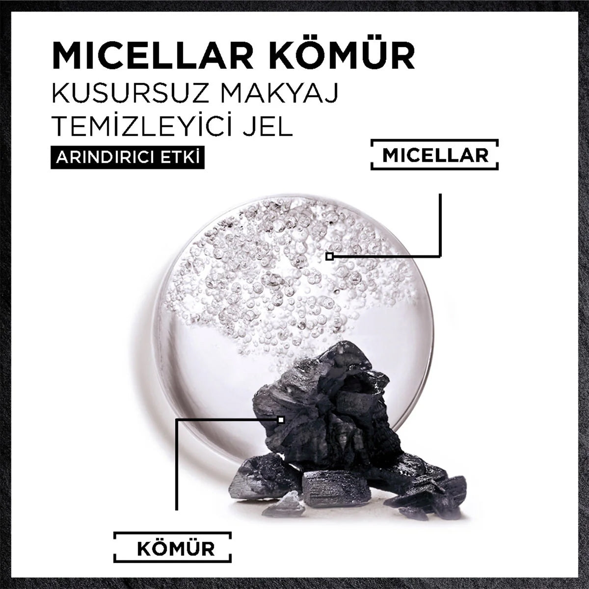 Micellar Makyaj Temizleme Jeli Kömür 400 ml