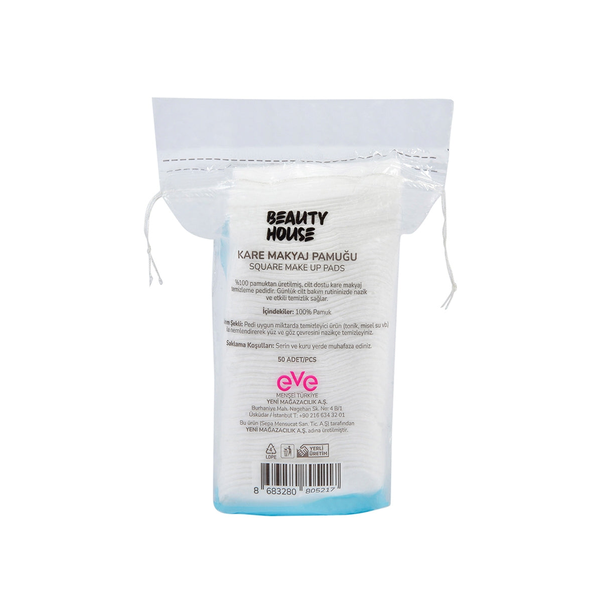 Beauty House Kare Pamuk 50 Adet