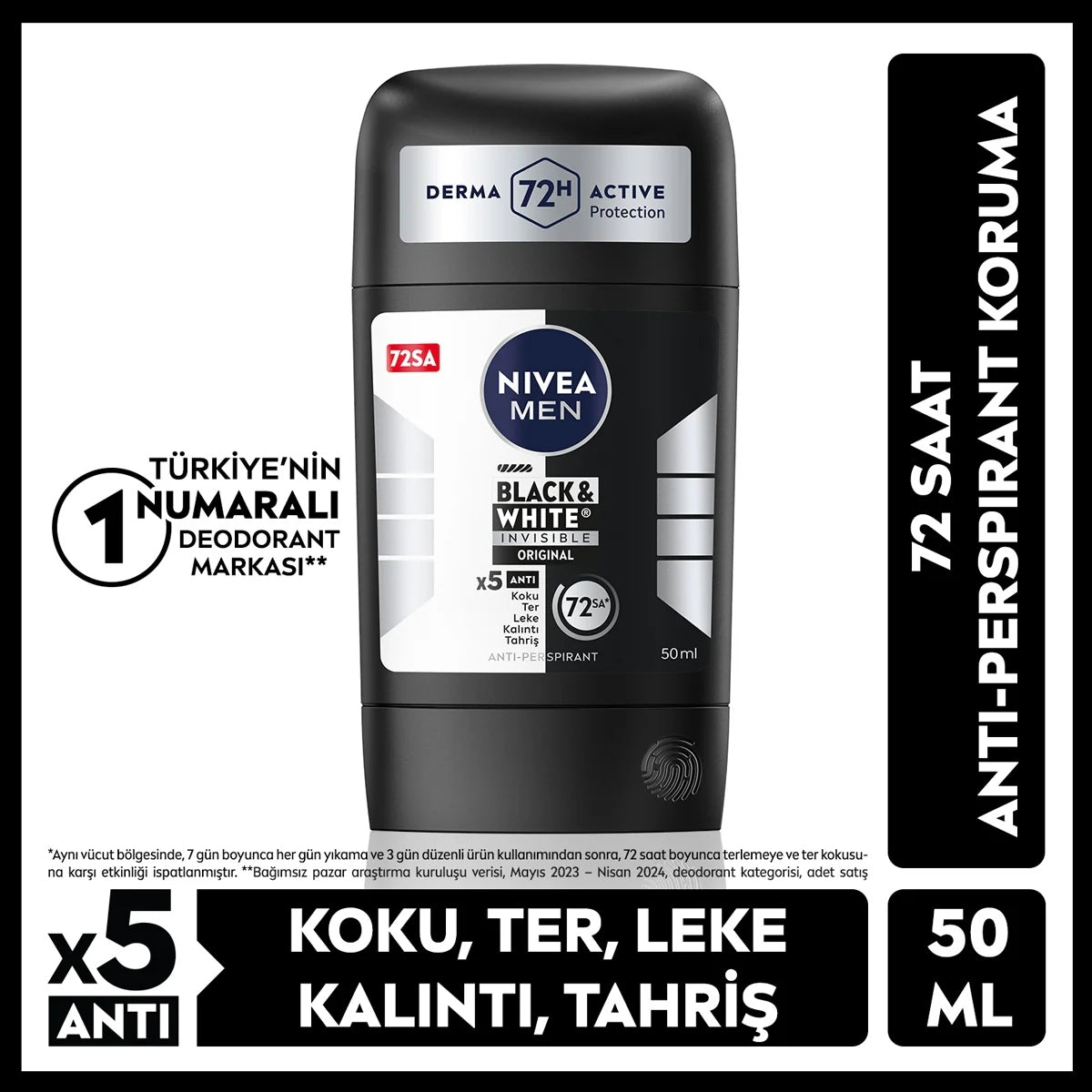 Black and White Original Erkek Stick 50 ml