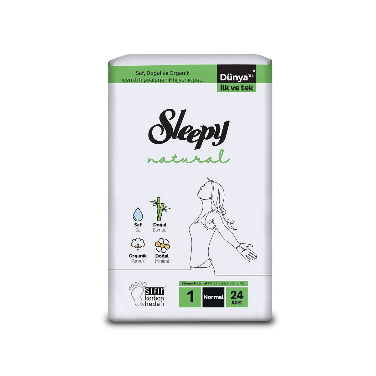 SLEEPY Hijyenik Ped Natural Süper Ekonomik Normal 24'lü