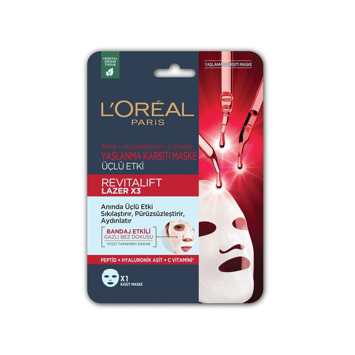 Revitalift Lazer X3 Kağıt Yüz Maskesi