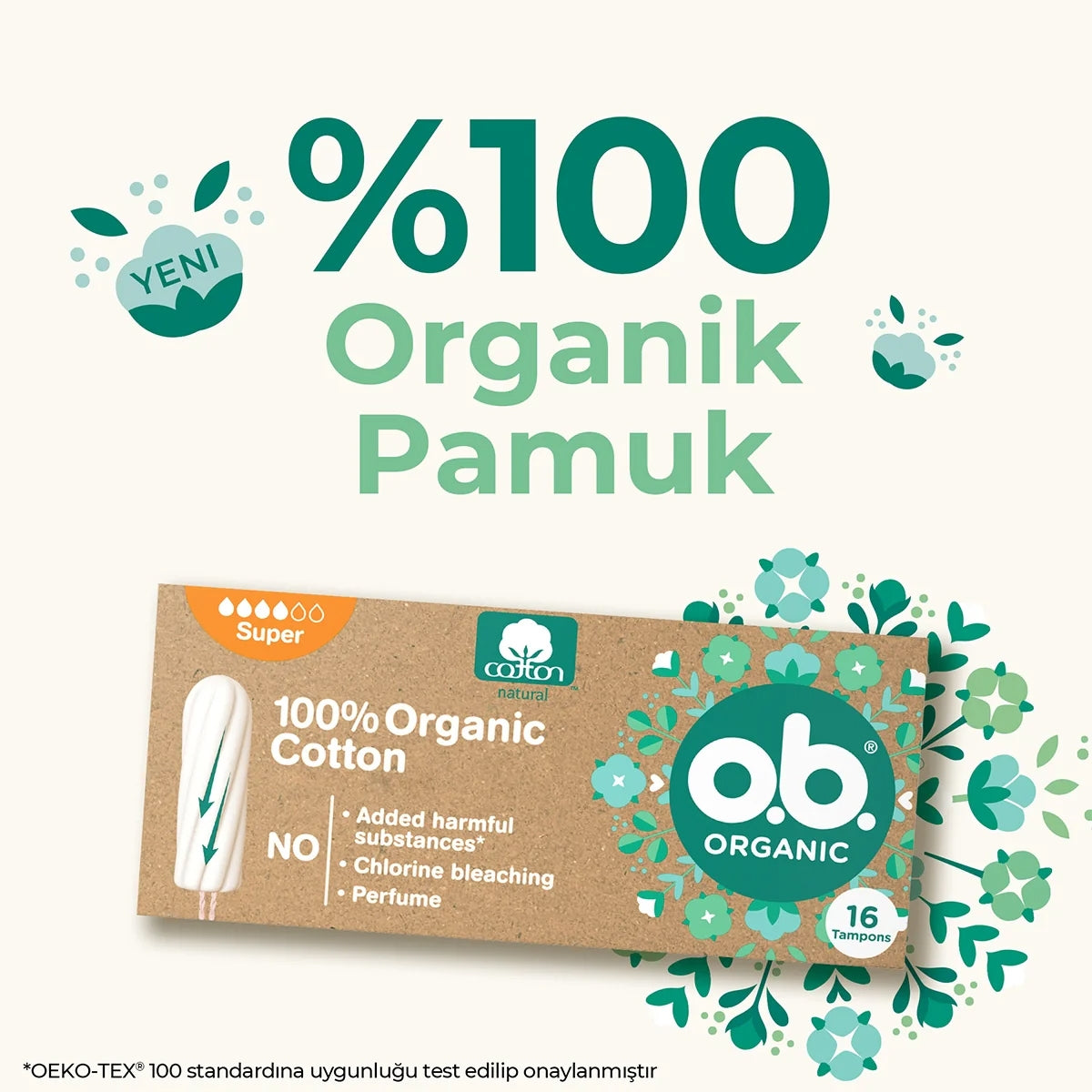 Organik Süper Tampon 16'lı