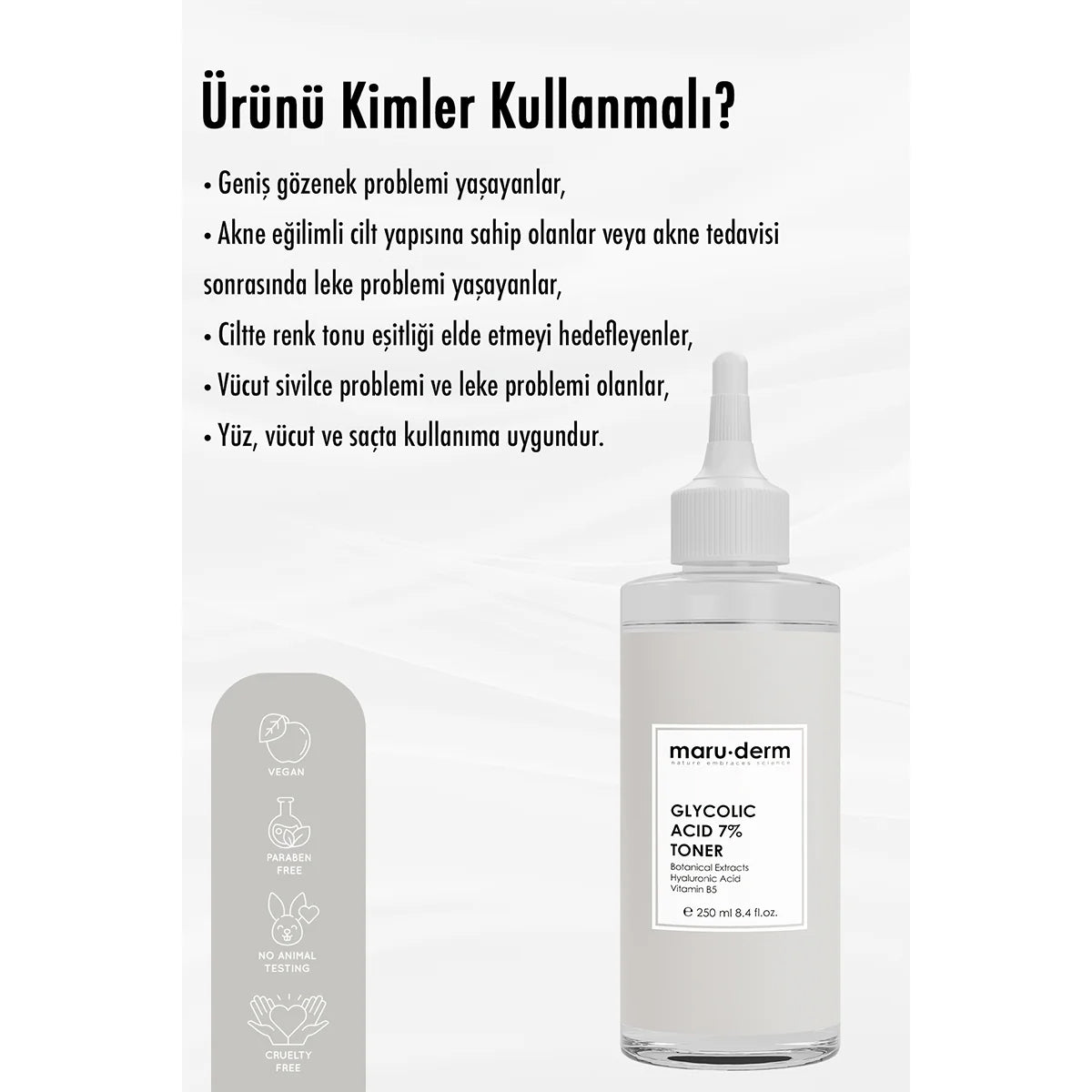 Yüz Bakım Toniği %7 Glikolik Asit 250 ml