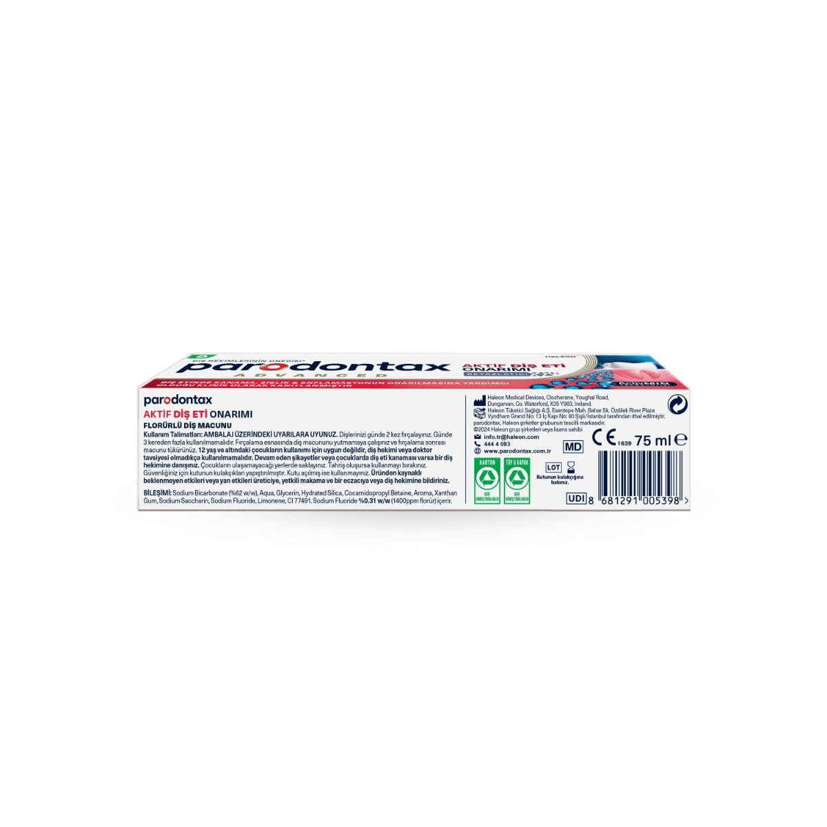 Diş Macunu Aktif Diş Eti Onarımı Beyazlatıcı 75 ml