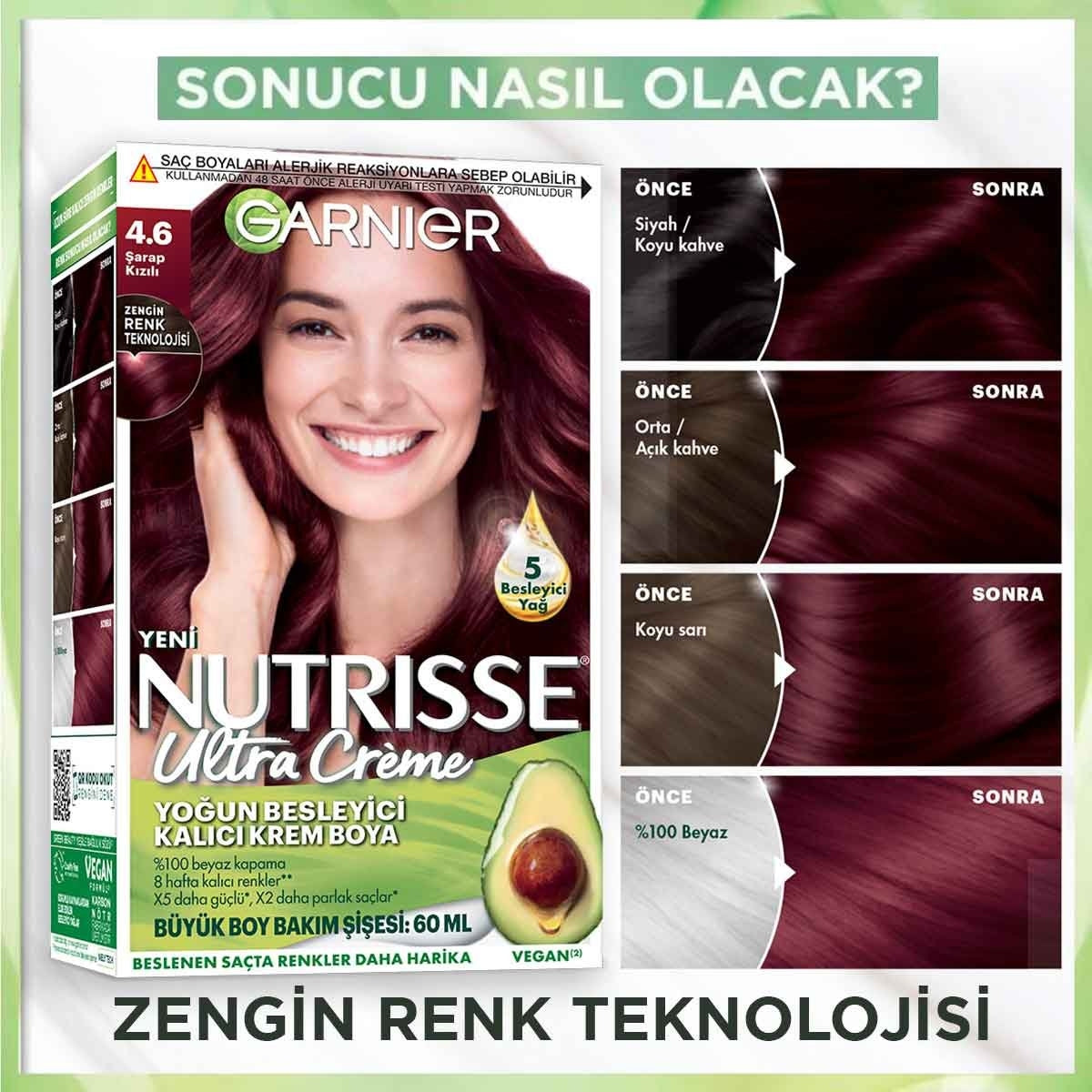 Saç Boyası Nutrısse Sarap Kızılı 4-6