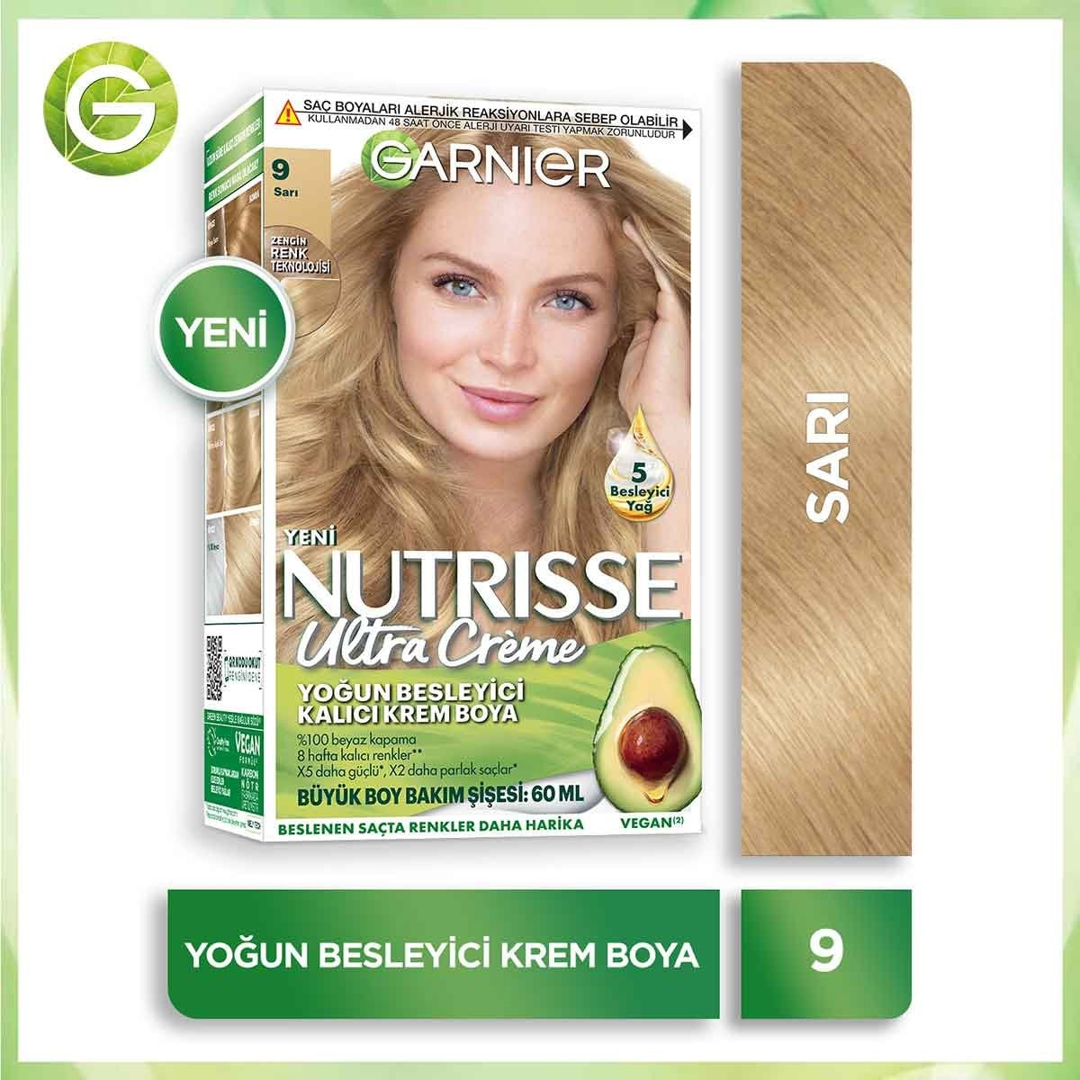 Saç Boyası Nutrısse Ultra Creme Sarı 9
