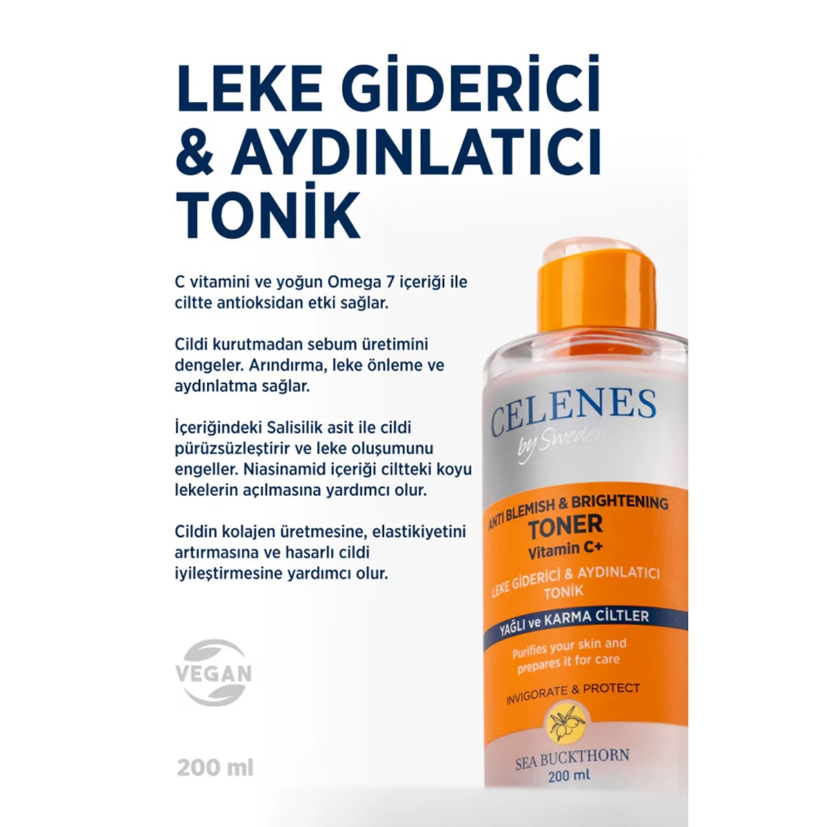 Yüz Bakım Toniği Leke Giderici ve Aydınlatıcı 200 ml