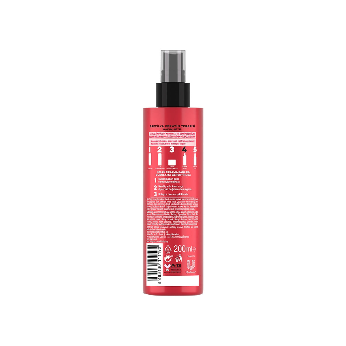 Sıvı Saç Bakım Sütü Brezilya Keratin Terapisi 200 ml