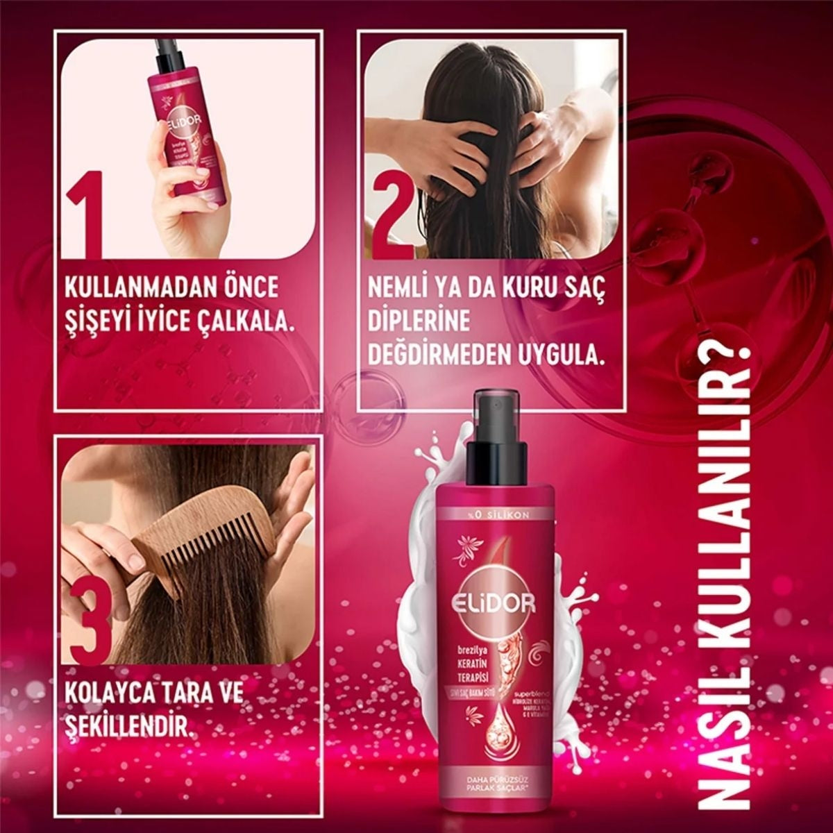 Sıvı Saç Bakım Sütü Brezilya Keratin Terapisi 200 ml
