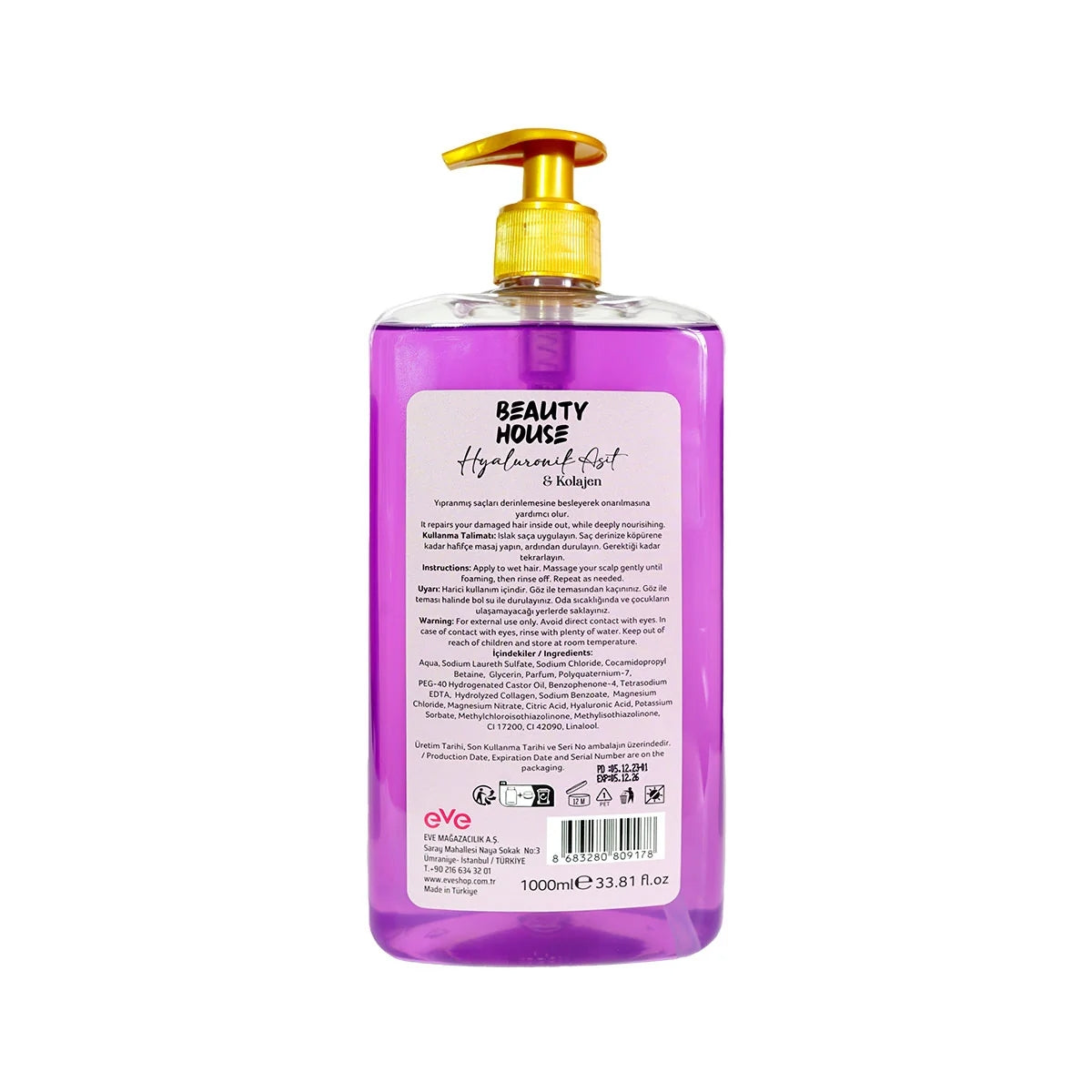Hyaluronik Asit - Kolajen Şampuan 1000 ml