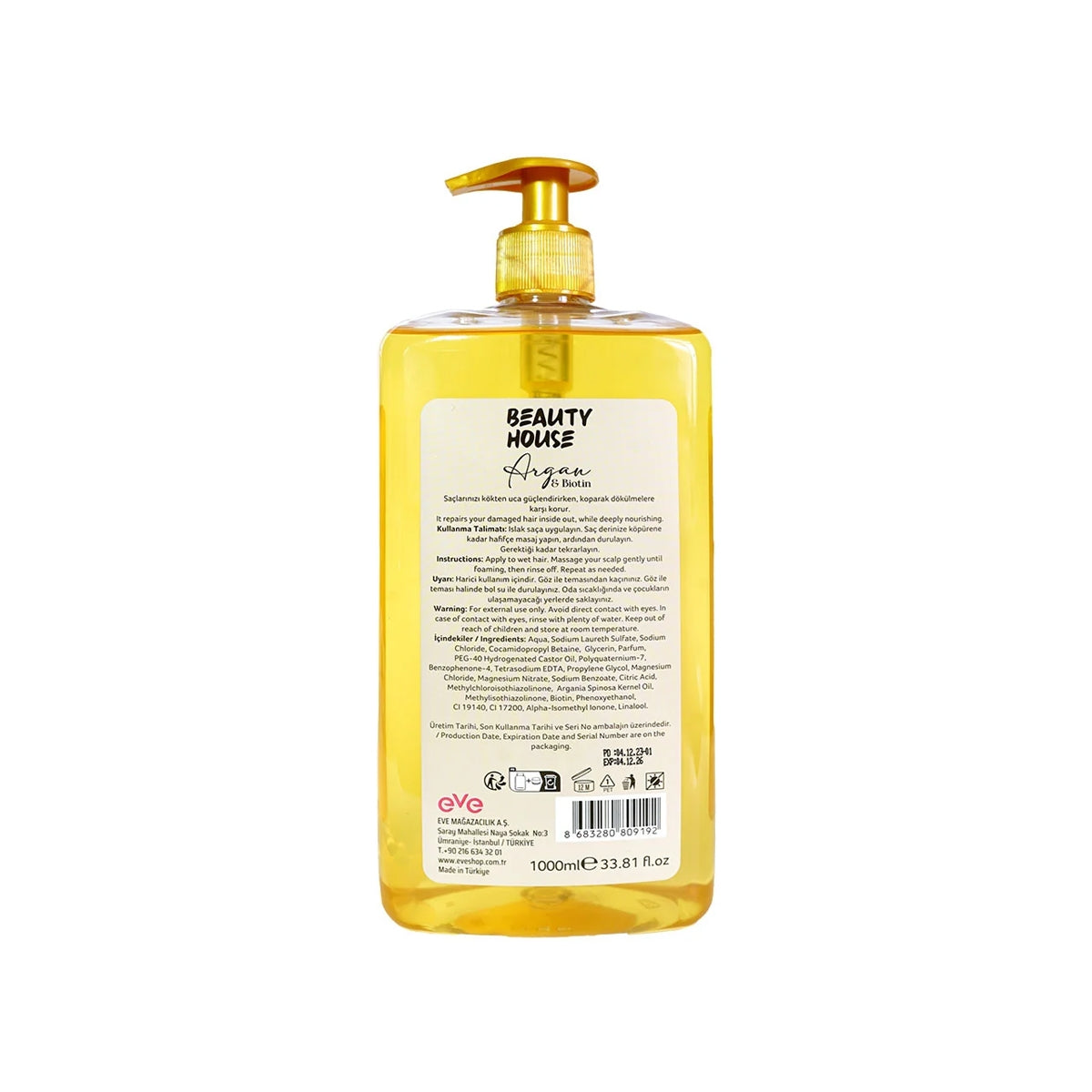Argan ve Biotin Şampuan 1000 ml
