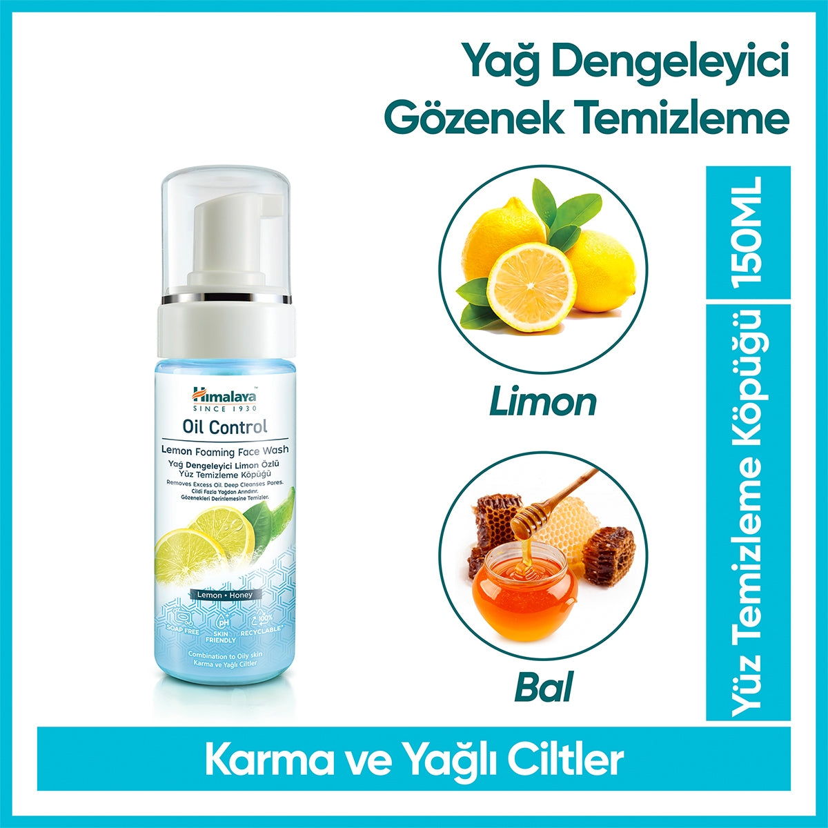 YUZ TEMIZLEME KOPUGU YAG DENGELEYICI LIMON 150 ML