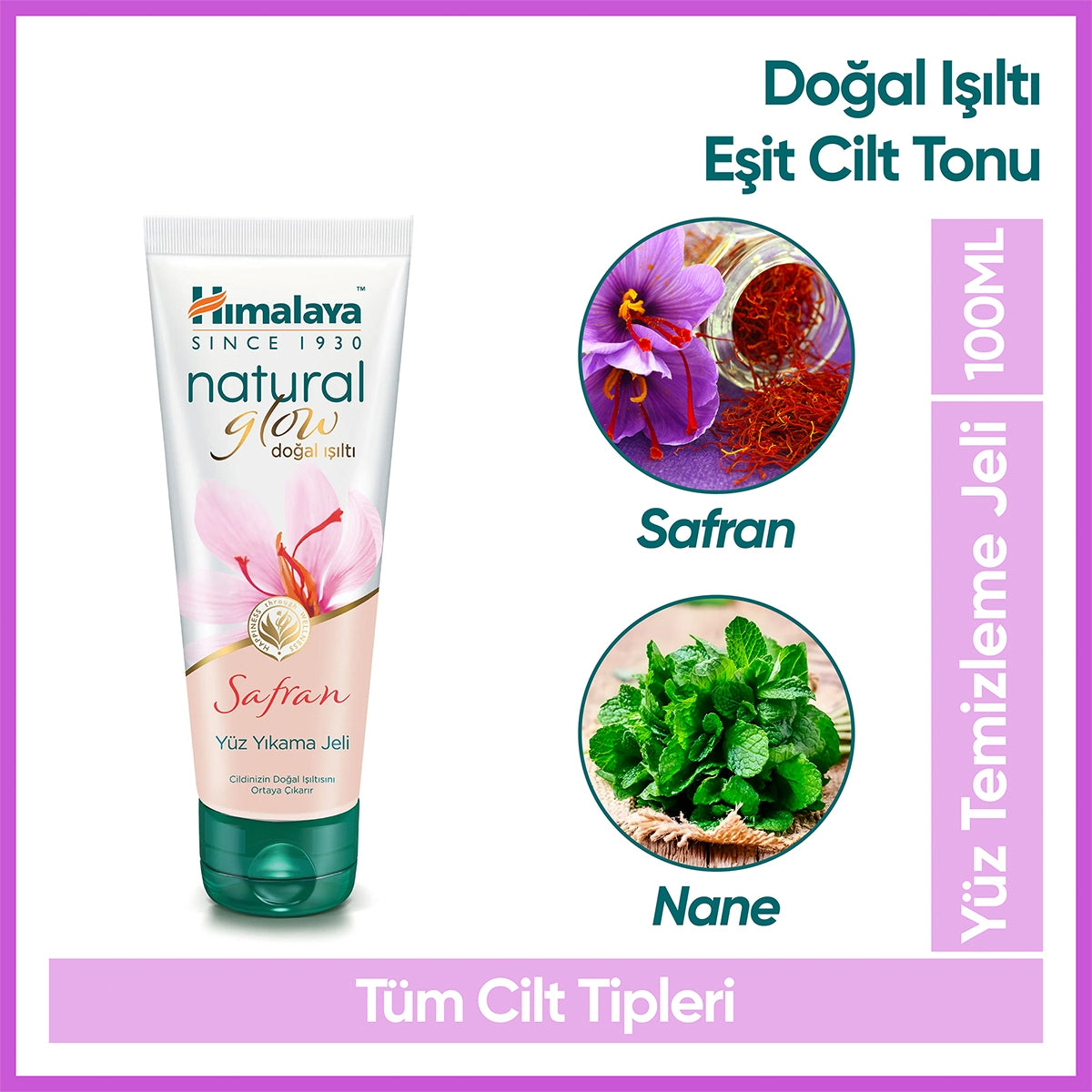 YUZ TEMIZLEME JELI NATURAL GLOW SAFRAN 100 ML