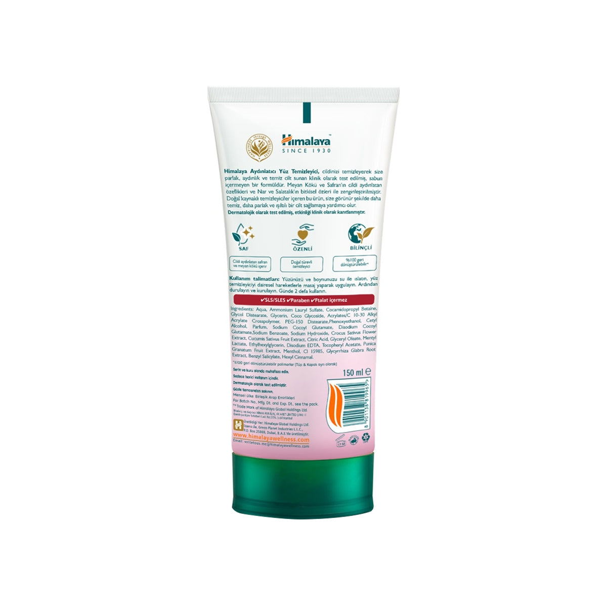 HIMALAYA YUZ TEMIZLEME JELI AYDINLATICI SAFRAN 150 ML