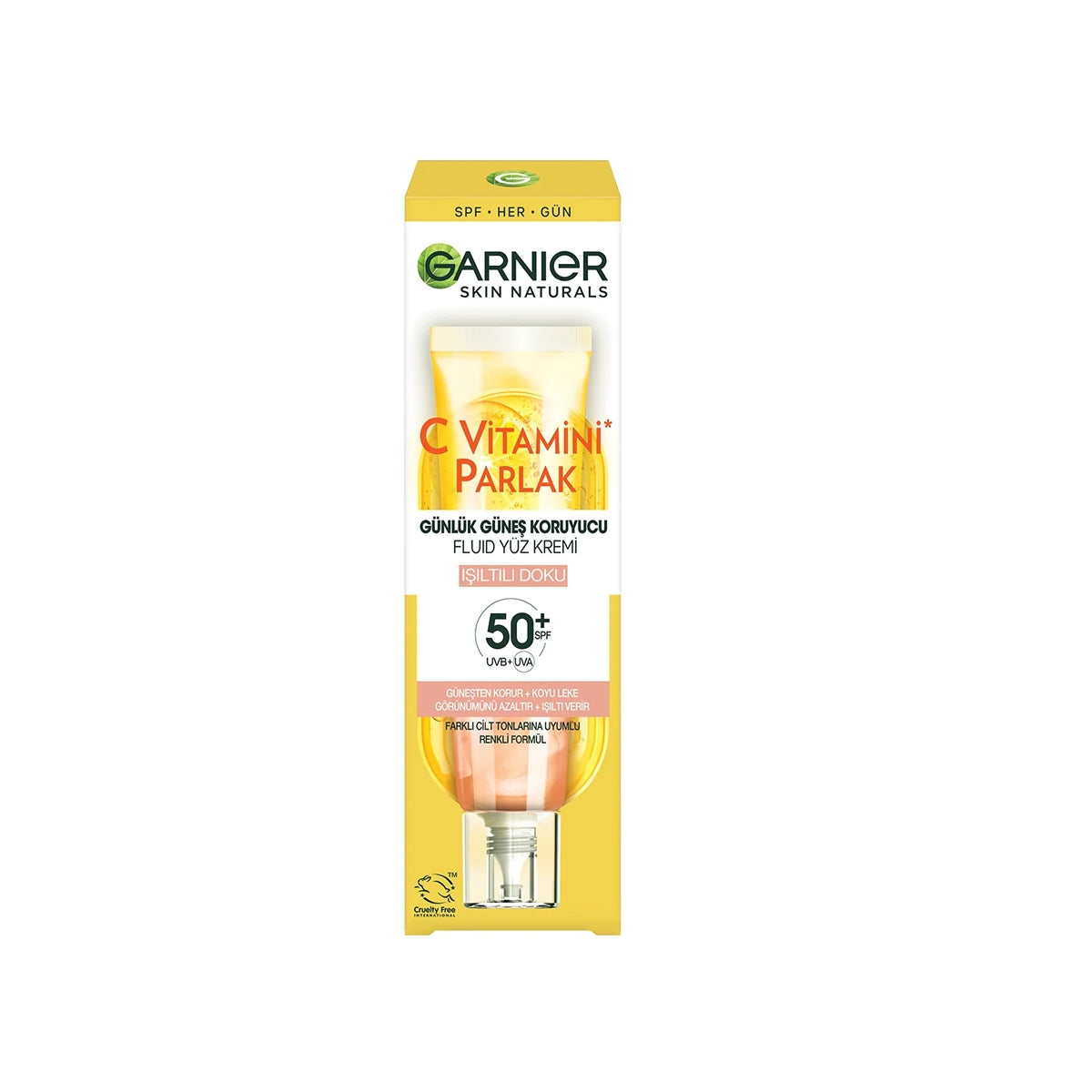 GARNIER SKIN NATURALS C Vitamini Parlak Günlük Güneş Koruyucu Fluid Yüz Kremi - Işıltılı Dok