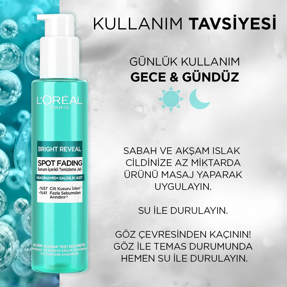 Bright Reveal Cilt Kusuru İzi Karşıtı, Serum İçerikli Temizleme Jeli
Niasinamid+Salisilik Asit 150ml
