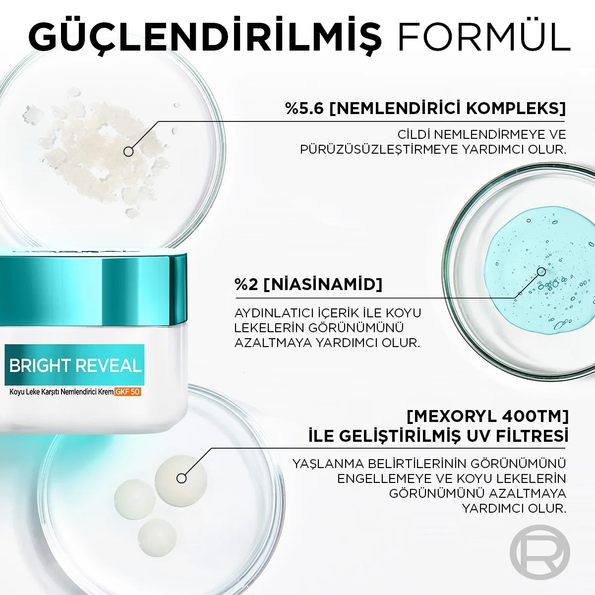 Bright Reveal Koyu Leke Karşıtı, Cilt Tonu Eşitleyici Spf50+
Nemlendirici Krem Niasinamid 50ml
