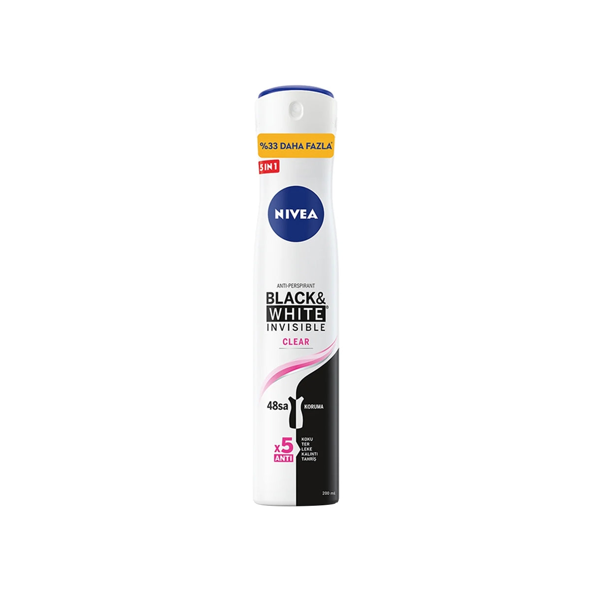 Kadın Sprey Black and White Invisible Clear 200 ML