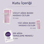 Yüz ve Vücut Ağda Bandı Hassas Ciltler 40'li