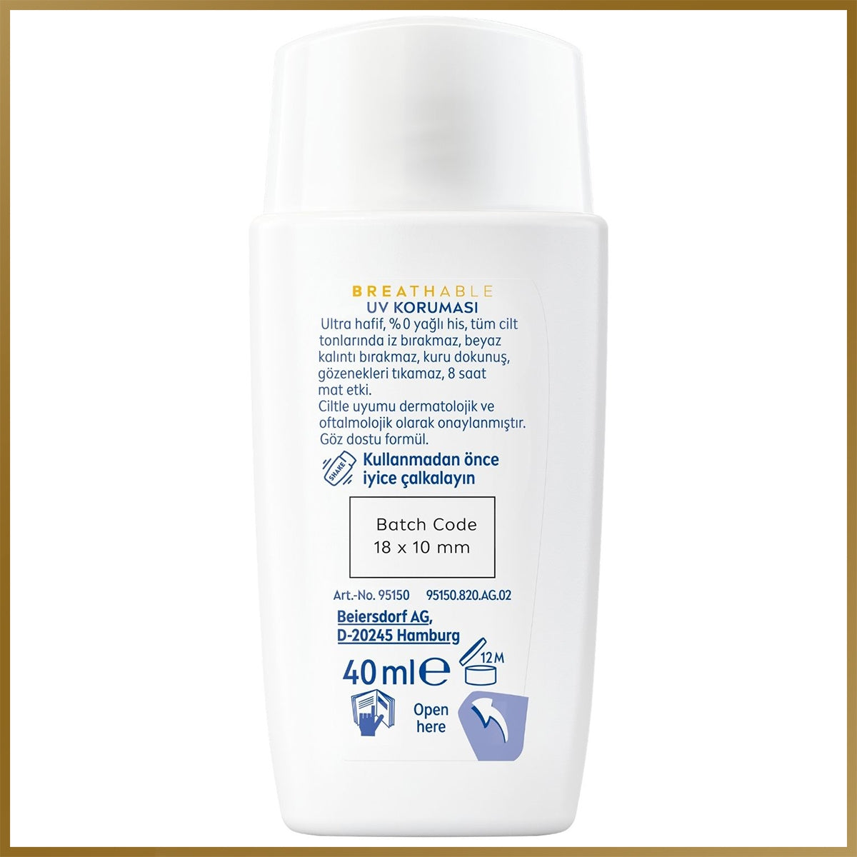 YUZ GUNES KREMI HAFİF DOKULU SPF50 40 ML