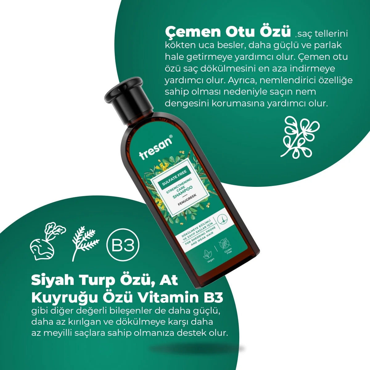 Şampuan Çemen Otu Güçlendirici Sülfatsız 300 ml

