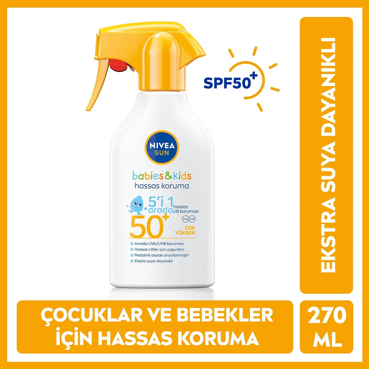 Hassas Koruma Bebek ve Çocuk Güneş Spreyi SPF50 270 ml