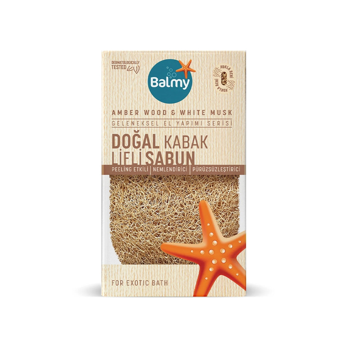 Doğal Kabak Lifli Amber Wood ve White Musk Sabun