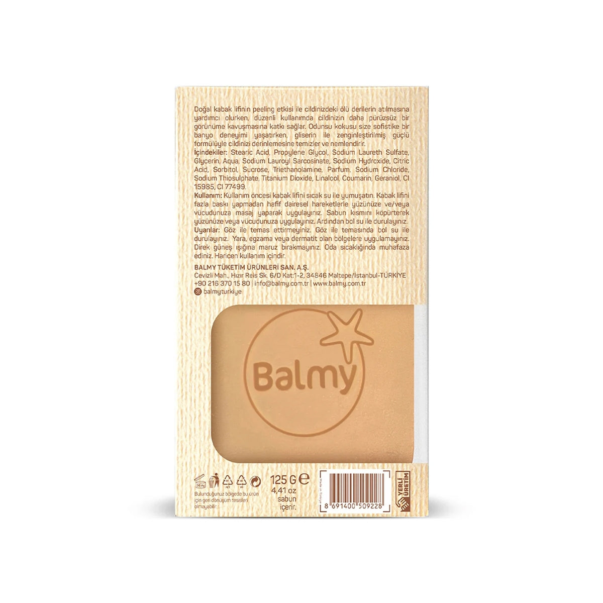 Doğal Kabak Lifli Amber Wood ve White Musk Sabun