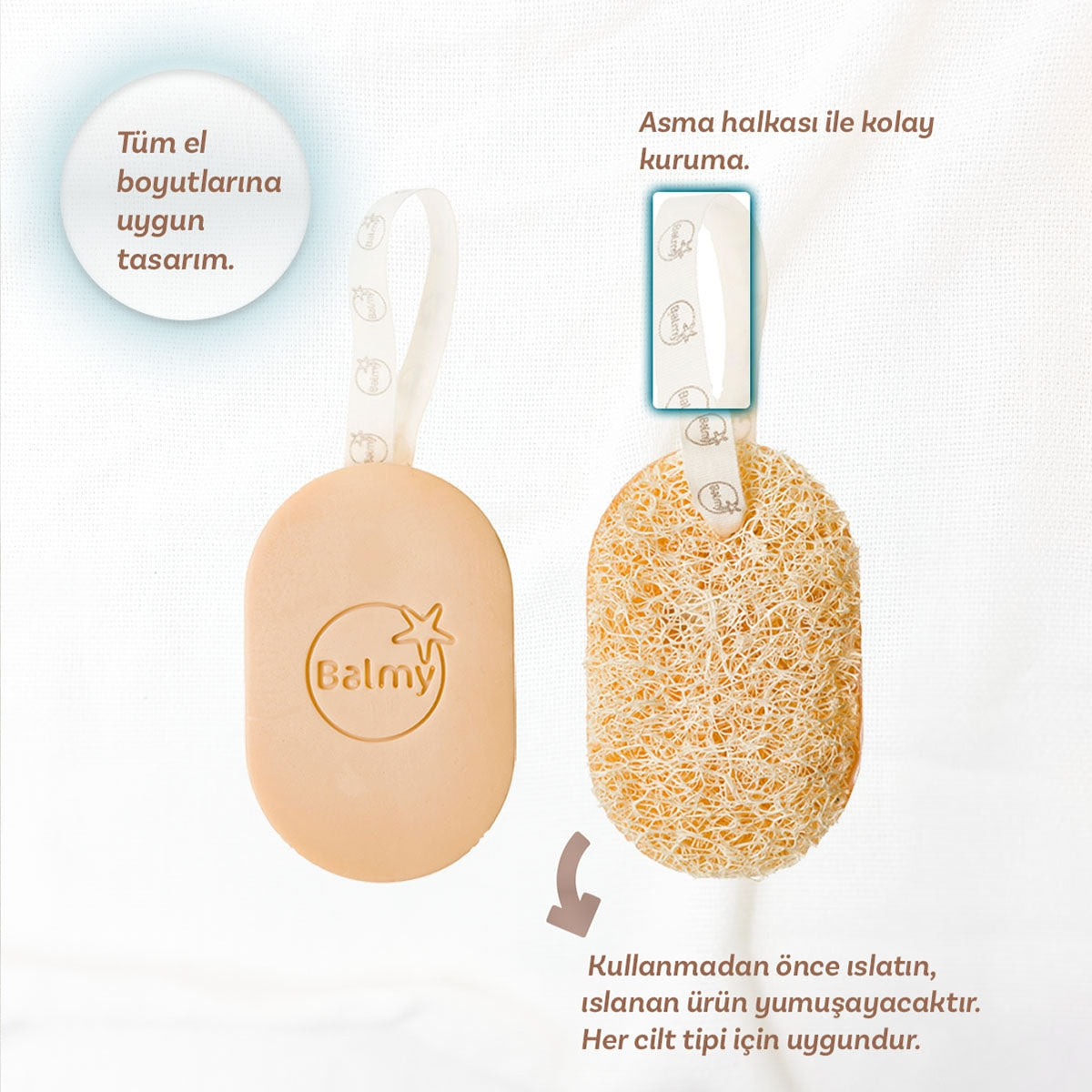 Doğal Kabak Lifli Amber Wood ve White Musk Sabun