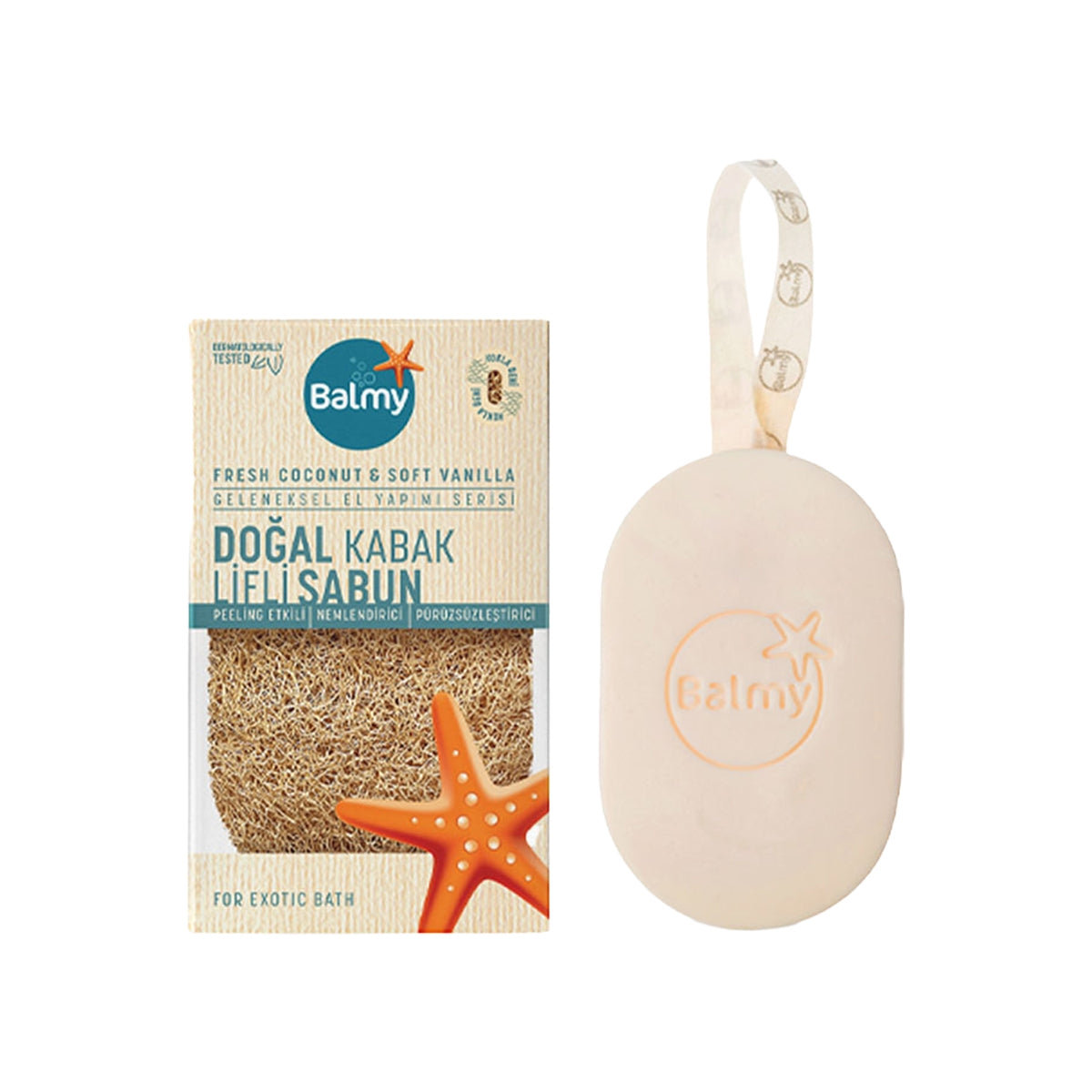 Fresh Coconut and Soft Vanilla Doğal Kabak Lifli Sabun