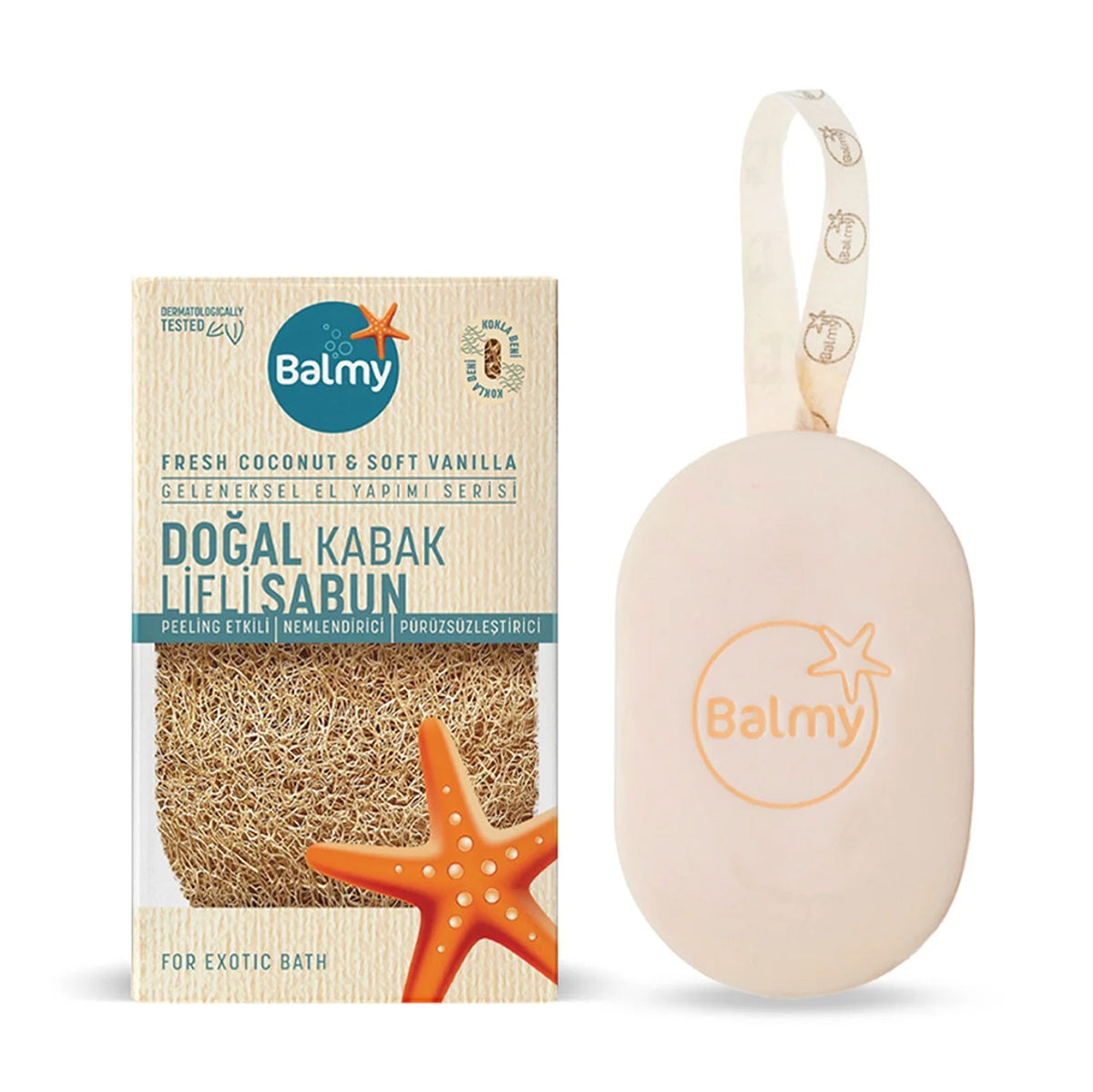 Fresh Coconut and Soft Vanilla Doğal Kabak Lifli Sabun