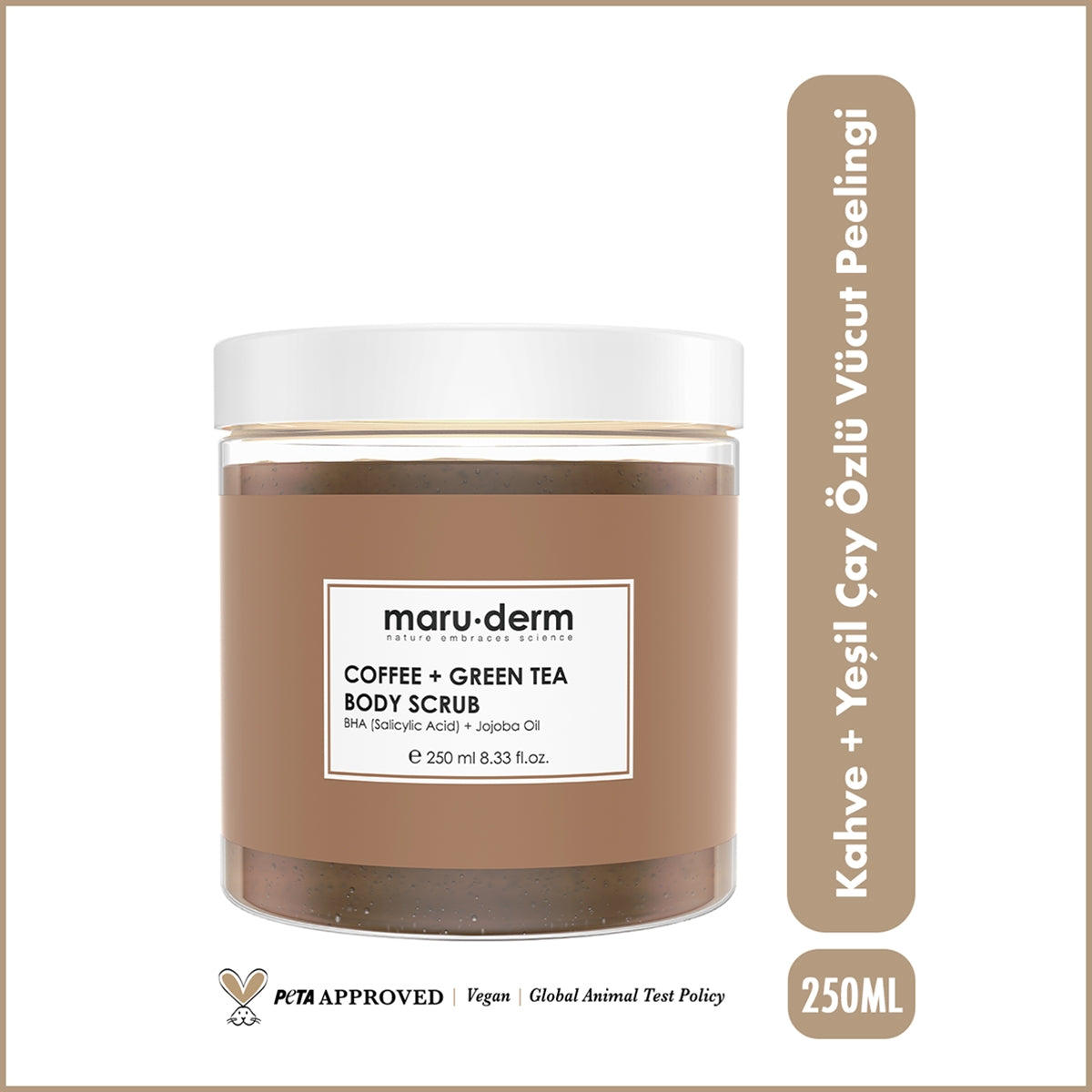 Kahve ve Yeşilçay Özlü Vücut Peelingi 250 ml
