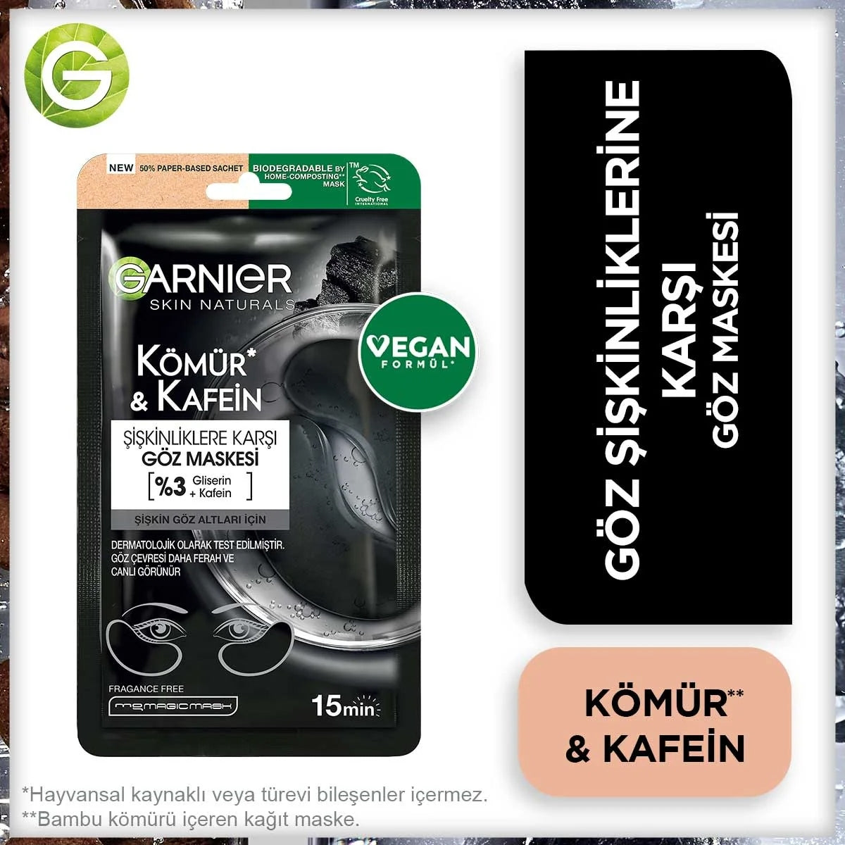 Kömür ve Kafeinli Göz Maskesi 5 gr