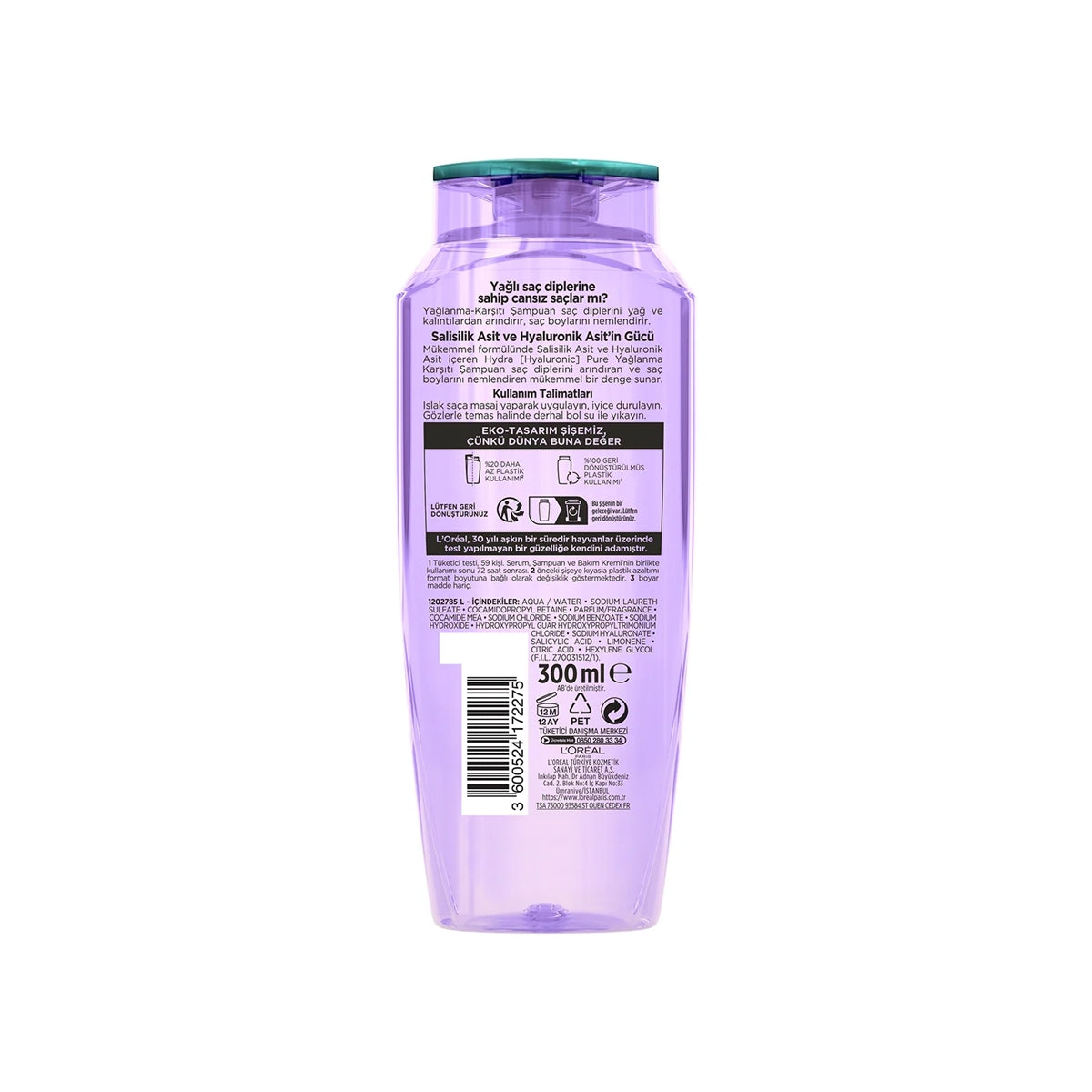 Hydra Hyaluronic Pure Yağlanma Karşıtı Şampuan 300 Ml
