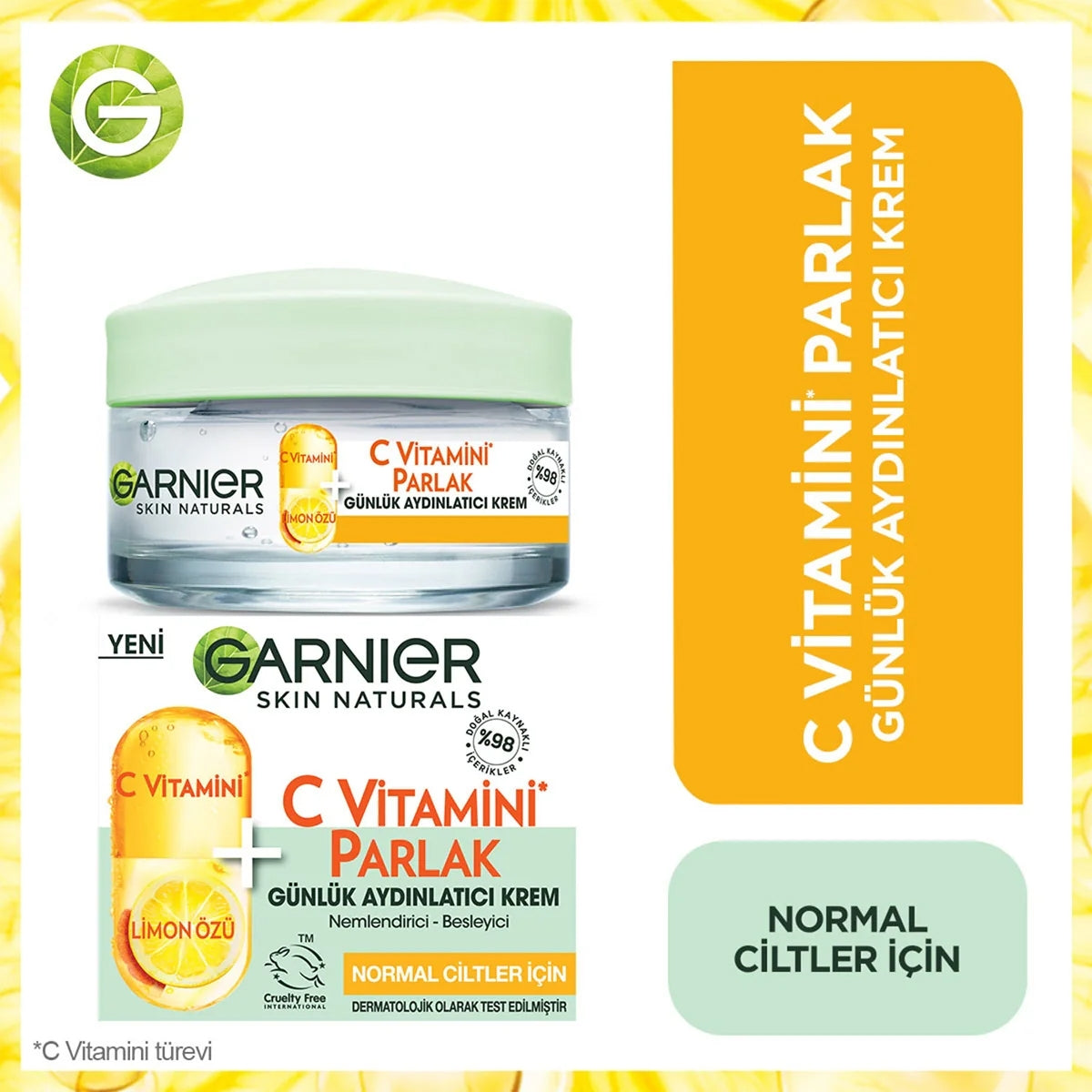 YUZ BAKIM KREMI C VITAMINI PARLAK GUNLUK AYDINLATICI 50 ML
