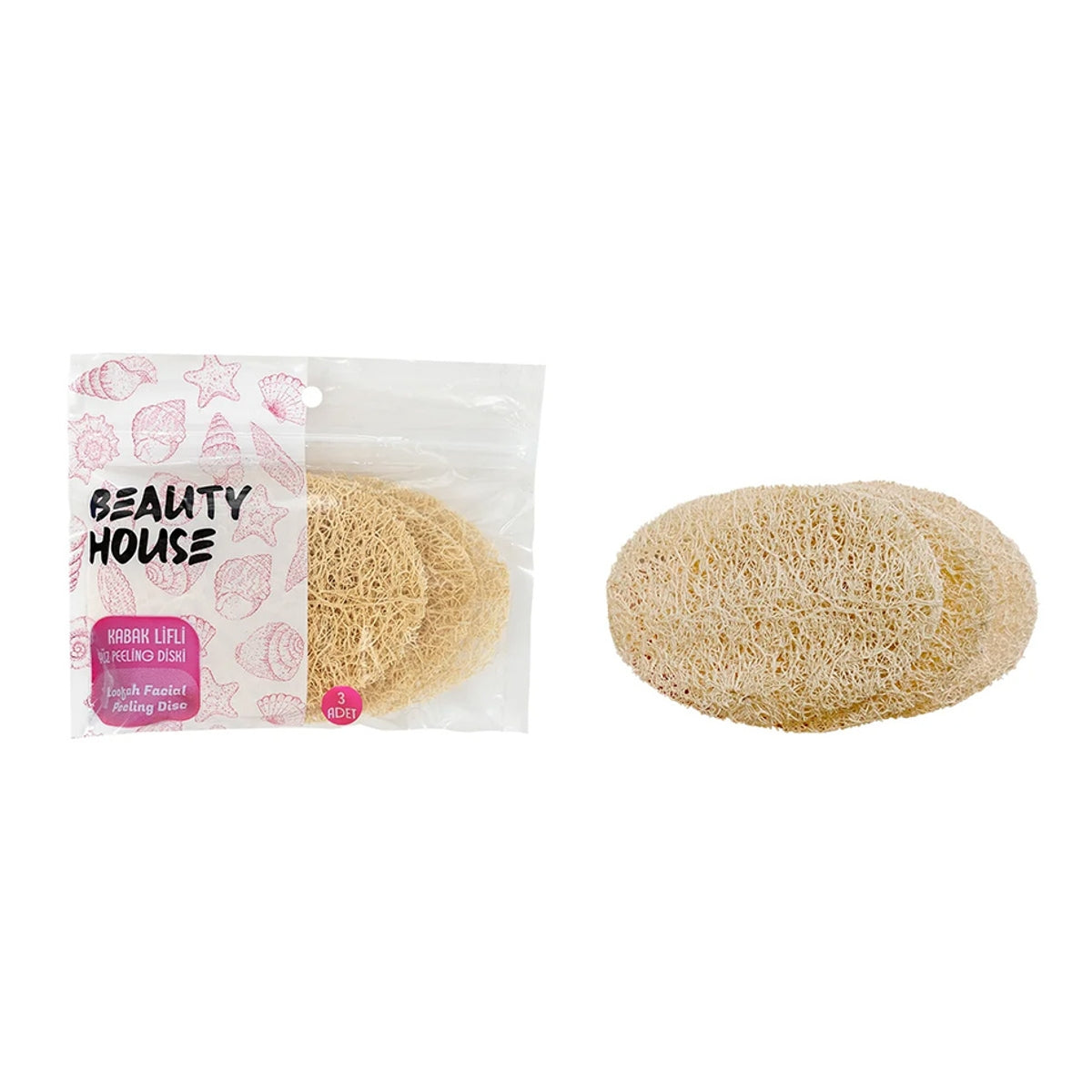 Beauty House Doğal Kabak Yüz Peeling Diski 3'lü