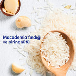 VUCUT PEELINGI MACADEMIA FINDIK VE PIRINC SUTLU 225 ML