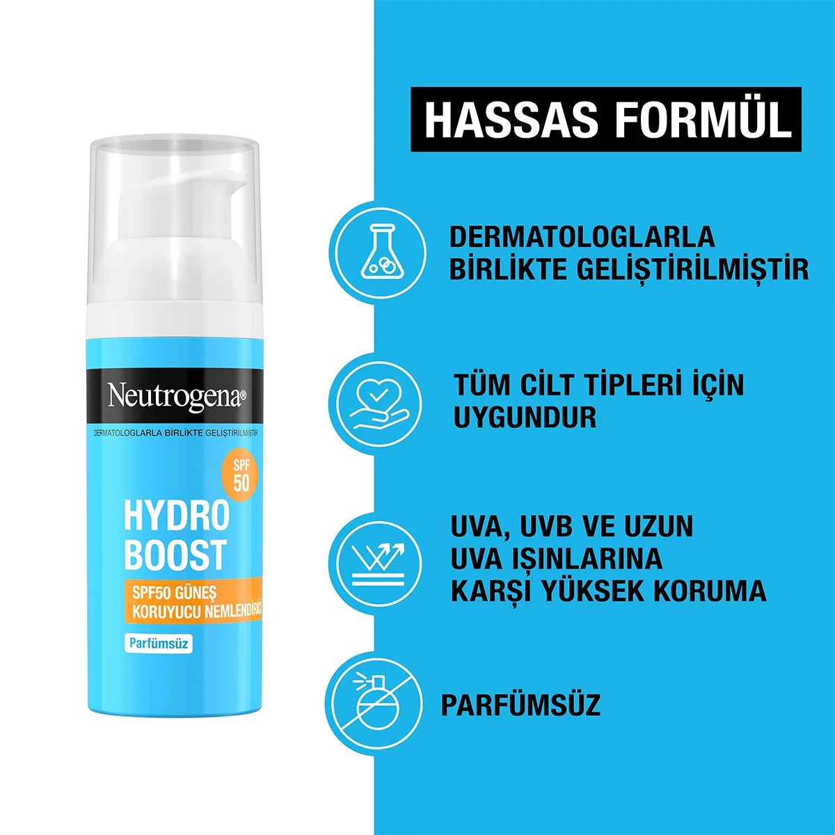 Hydro Boost SPF50 Güneş Koruyucu Nemlendirici 50 ml
